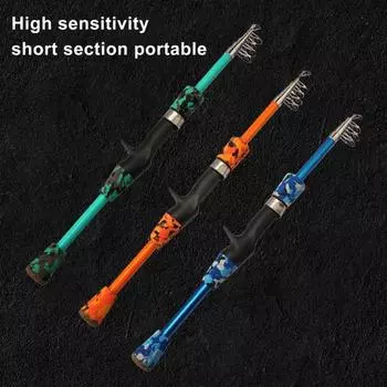 Мини-удочка телескопическая прочная, высококачественная, устойчивая к ржавчине для использования на открытом воздухе A оранжевый