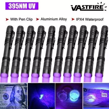 Мини УФ-фонарик с зажимом Ультрафиолетовая лампа 395 нм/красный/белый фонарь УФ-фонарик Детектор УФ-фонарик Пятна от мочи домашних животных