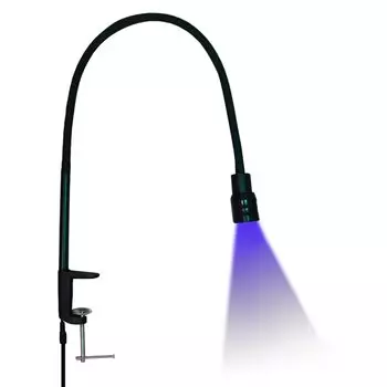 Мини УФ-настольная лампа 10 Вт с регулируемым источником света и диапазоном УФ-лампы для ногтей, поворотом на 180 градусов, портативной лампой для отверждения клея на гибкой ножке с зажимом для стола и ножкой