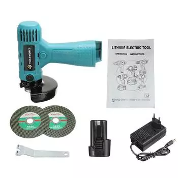 Мини-угловая шлифовальная машина 16,8 В, аккумуляторная полировально-шлифовальная машина, электроинструменты с аккумулятором 1/2 1*Battery