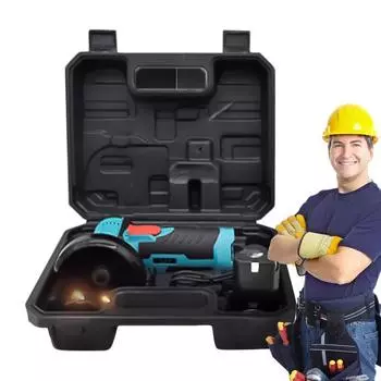 Мини угловая шлифовальная машина с бесщеточным медным двигателем, отрезной станок, аккумуляторная беспроводная щетка, электрическая угловая ручная полировальная машина для мебели чёрный