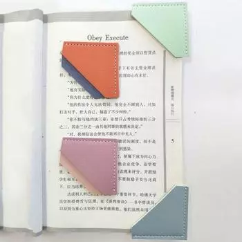Мини-угловая закладка, кожаные угловые маркеры для страниц, подарочный книжный маркер