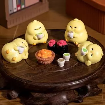 Мини-украшение для отдыха с цыплятами, мультяшный цыпленок, микропейзаж, кукольный домик, модель автомобиля, интерьер, украшение для домашнего рабочего стола