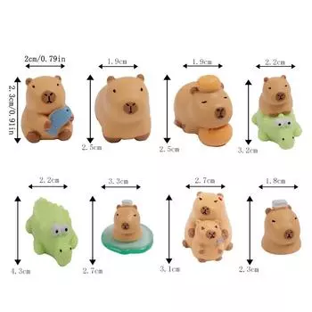 Мини-украшение Капибара Капибала Крокодил Кукла Микро Ландшафтное Украшение Кукольный Домик Миниатюрный Декор Пруда Игрушка A