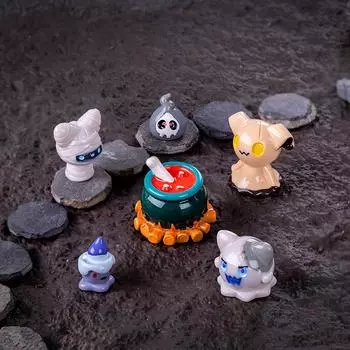 Мини-украшение на Хэллоуин, мультяшная летучая мышь, тыква, привидение, фигурка, микропейзаж, интерьер автомобиля, украшение для домашнего рабочего стола