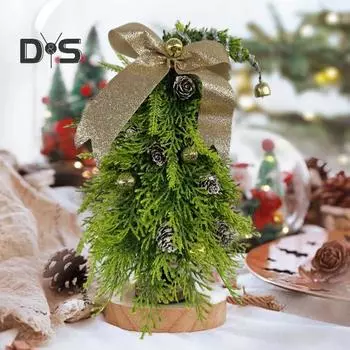 Мини-украшение на рождественскую елку, реалистичное искусственное рождественское украшение на рабочий стол, домашний офис, книжная полка, маленькая зеленая елка, декор для праздника, подарок A