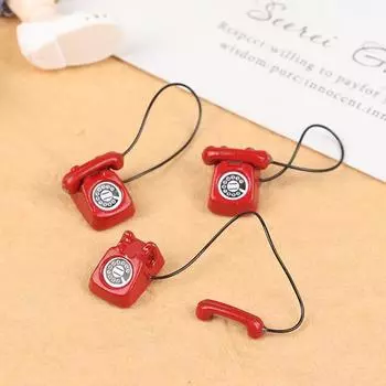 Мини-украшения для кукольного домика, имитация стационарного телефона, мебель для кукольных домиков, декор
