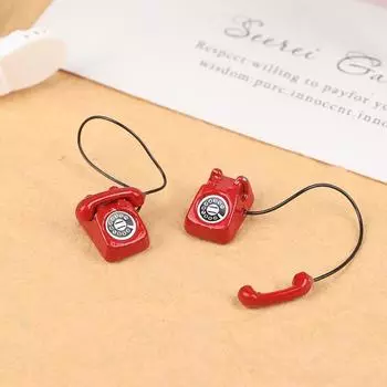 Мини-украшения для кукольного домика, имитация стационарного телефона, мебель для кукольных домиков, декор