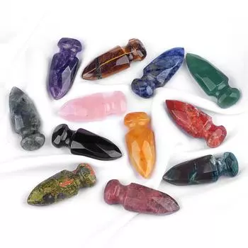 Мини-украшения из натурального камня, декоративное украшение в форме меча, счастливый подарок, духовные украшения, размер 20x50 мм 50x20mm