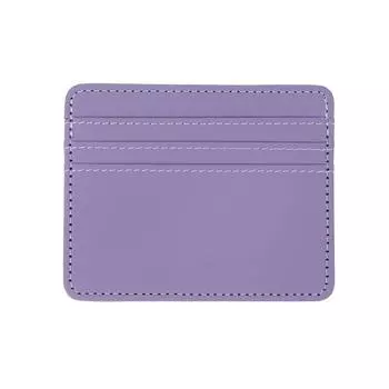 Мини Ультратонкий Кожаный Кошелек 4 Слота Визитница Тонкий Держатель Банковских Кредитных Карт Мужской Деловой Маленький Чехол для ID Для Женщин Кошелек фиолетовый