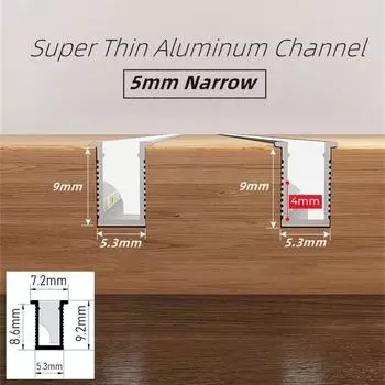 Мини-ультратонкий светодиодный шкаф, алюминиевые профили, полоса, встраиваемый светильник, невидимый канал, молочный диффузор, полка для шкафа, панель, бар, освещение 30cmX1PCS чёрный