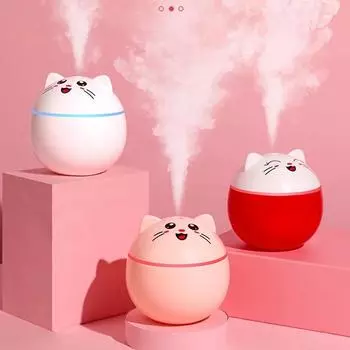 Мини-ультразвуковой увлажнитель воздуха, бытовой увлажняющий спрей, студенческое общежитие, увлажнение автомобиля, 300 мл со светодиодным ночником Pink