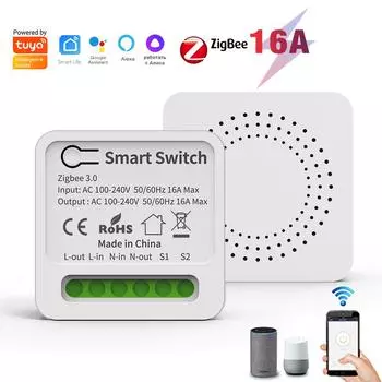 Мини-умный коммутатор Tuya Zigbee3.0, шлюз для умного дома, приложение Smart Life, умный переключатель, Alexa, Google Home Assistant, Яндекс Алиса