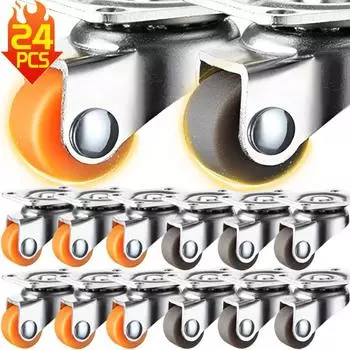 Мини-универсальное колесо с вращением на 360°, ролики из мягкой резины для игрушечной тележки, ящиков для хранения, тележки, многоцелевого мебельного ролика 1PC