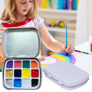 Мини-упаковочная коробка. Пустая мини-коробка для лака для ногтей. 12 сеток. Портативная акварельная палитра. белый