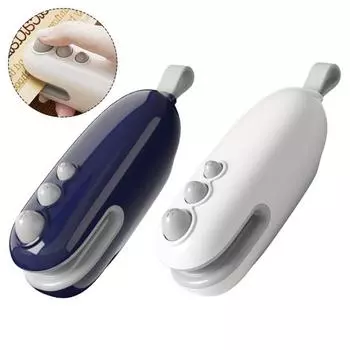 Мини-упаковщик пакетов. Ручной термовакуумный упаковщик. Портативная запайочная машина для домашнего хранения продуктов питания и упаковки закусок. Предотвращает продление свежести. синий