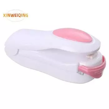 Мини-упаковщик пластиковых пакетов с батарейным питанием, быстрый, высокоэффективный, трудосберегающий, прочный, сохраняет продукты свежими розовый