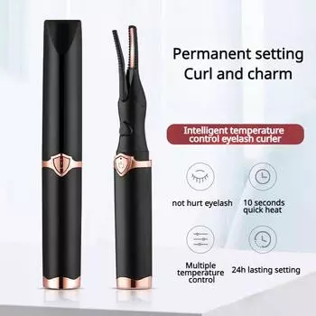 Мини USB электрическое устройство для завивки ресниц Ресницы быстро завиваются Нагревание Длительная Формовка Интеллектуальный контроль температуры Макияж чёрный