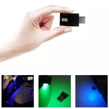 Мини USB-C светодиодный светильник, RGB автомобильное светодиодное внутреннее освещение постоянного тока 5 В умный USB-C светодиодный атмосферный светильник, ночник 1