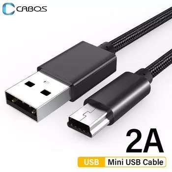 Mini USB кабель Mini USB на USB 2A кабель для быстрой передачи данных зарядный кабель для MP3 MP4 плеера автомобильный видеорегистратор GPS цифровая камера жесткий диск ноутбук Mini USB 0.5m чёрный