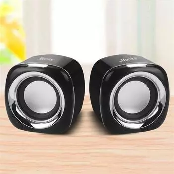 Мини USB для ПК Стерео Бас Звук Проводные Аудио Колонки Компьютерный Динамик Громкоговоритель Музыкальный Плеер white