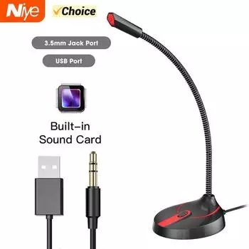 Мини USB микрофон студийные речевые динамики 3,5 мм разъем проводные микрофоны для ПК компьютер ноутбук ноутбук громкий динамик