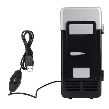 Мини USB офисный мини-холодильник двойного назначения для обогрева и охлаждения, портативный охладитель для напитков(черный) чёрный