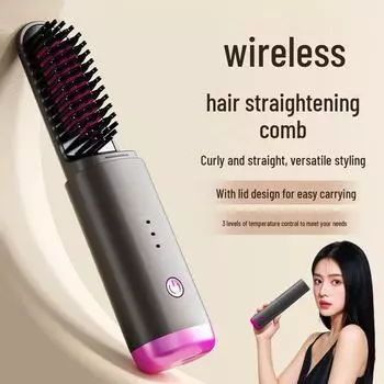 Мини USB перезаряжаемый беспроводной выпрямитель для волос и расческа для завивки