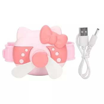 Mini USB Watch Fan Rechargeable Portable Cute Cool Wrist Fan for Outdoor Indoor Girls Kids Pink розовый
