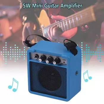 Мини-усилитель для гитары, 5 Вт, динамик с входами 3,5 мм и 6,35 мм, выход 1/4 дюйма, поддержка регулировки громкости, овердрайв жёлтый