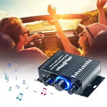 Мини-усилитель HiFi автомобильный стерео музыкальный приемник FM MP3 усилитель мощности Receiver & Connection Cable & Audio Cable