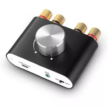 Мини-усилитель мощности Bluetooth 5.0, стерео Hi-Fi цифровой усилитель 2.0 канала 50 Вт 2 с входом Aux/USB/Bluetooth, беспроводной аудиоприемник, звук ПК