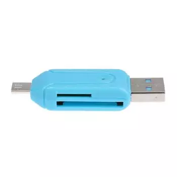 Мини-устройство чтения карт TF/SD с портом USB/Micro USB и функцией OTG для смартфона