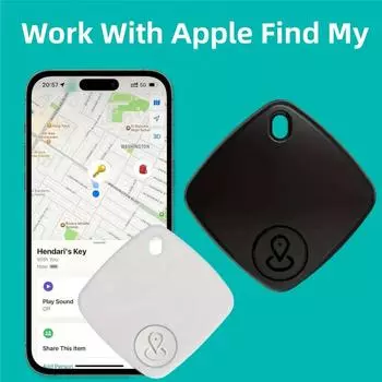 Мини-устройство слежения, умный Bluetooth GPS-трекер для Find My APP, беспроводное устройство для напоминания о потере, локатор ключей от машины, домашних животных, детей чёрный