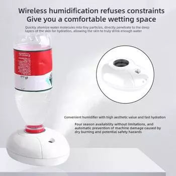Мини-увлажнитель для бутылок с водой, 3-скоростной, креативный, USB, мини-умный увлажнитель для офиса, вода Humidi M3T4 white-1pcs