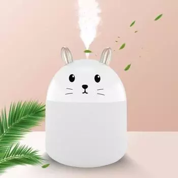 Мини-увлажнитель окружающей среды, USB-свет, кролик, автомобильный ароматический диффузор, очиститель воздуха белый