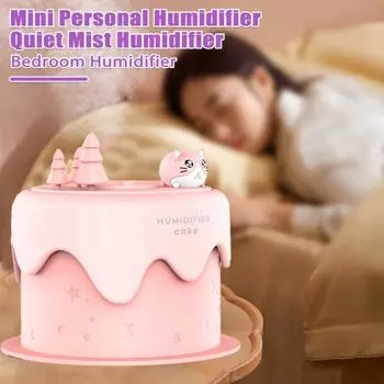 Мини-увлажнитель с цветной подсветкой, перезаряжаемый через USB, с автоматическим отключением, компактный размер, мини-персональный увлажнитель с прохладным туманом Direct Power розовый