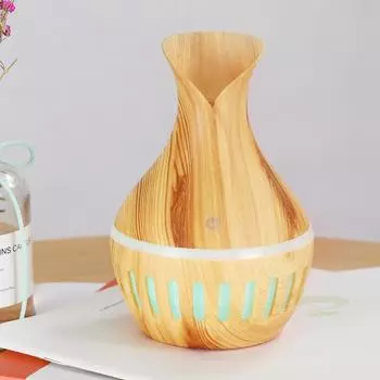 Мини-увлажнитель воздуха 300 мл, ароматерапевтические увлажнители с отделкой под дерево, USB-диффузоры эфирных масел, безводные, с автоматическим выключением для домашнего офиса, автомобиля светло-коричневого