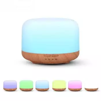Мини-увлажнитель воздуха для дома объемом 500 мл, USB-диффузор ароматов с текстурой дерева, увлажнитель воздуха с цветной ночной подсветкой, диффузор эфирных масел