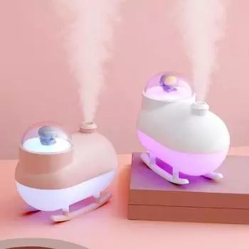 Мини-увлажнитель воздуха с USB-разъемом, ультразвуковой увлажнитель воздуха с прохладным паром, ароматизатор, диффузор со светодиодной подсветкой, очиститель воздуха, генератор тумана USB Cable белый