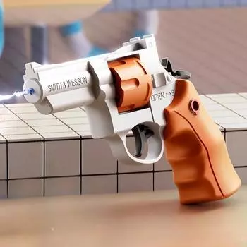 Мини Водяной Пистолет Револьвер Водяной Пистолет Игра Родитель Ребенок Летний Пляжный Бой Ванная Комната Бассейн Игрушка Дети Повторяющийся Водяной Пистолет оранжевый