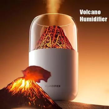 Mini Volcano Flame Humidifier Essential Oil Air Aroma Diffuser Powerful Home Mist Atomizer With Night Light Fragrance