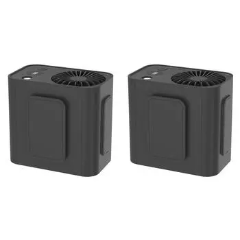 Mini Waist Fan USB Charging Digital Display Clip-On Fan for Outdoor Tent (Black)