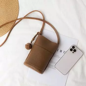 Mini Walking Summer Simple Design Walking Exquisite Small Lether Bag Coffee