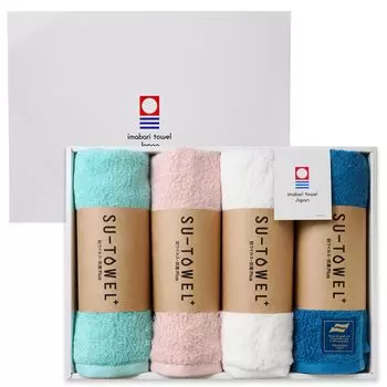 Мини-ванная комната Imabari с сушкой запаха Сделано в Японии Pima Супер эффективно даже после стирки Яично-голубое, нежно-розовое, белое павлинье, 4 листа, ассортимент полотенец B,