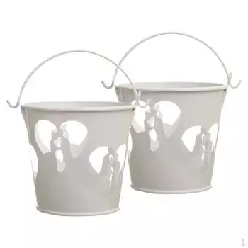Мини-ведра из 2 упаковок, железное ведро для сладостей, конфет, подарков, свадебного праздничного стола розовый