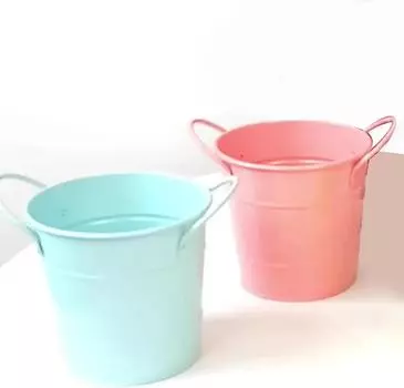 Мини-ведро для карандашей, настольный стаканчик для карандашей, органайзер для кистей для макияжа, небольшие металлические ведра с ручкой для дома и дома в помещении