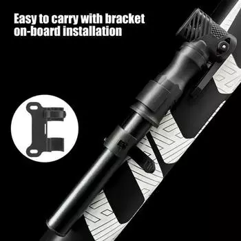 Мини-велосипедный насос с креплением 100 фунтов на квадратный дюйм высокого давления из алюминиевого сплава портативный чёрный