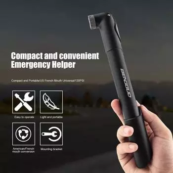 Мини-велосипедный насос с креплением 130 фунтов на кв. дюйм высокого давления, прочный, портативный, универсальный, для горного велосипеда