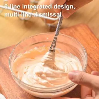 Мини-венчик для взбивания яиц, венчик из нержавеющей стали для взбивания, смешивания, взбивания, пружинная ручка, маленький венчик S